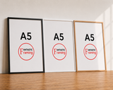 Premium Box Picture Frame for A5 Artwork with No mat