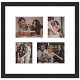 Framed collage of couple with their dog in various moments