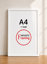 Premium Box Picture Frame for A4 Artwork with Matboard