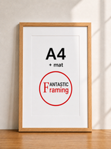 Premium Box Picture Frame for A4 Artwork with Matboard