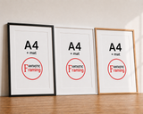 Premium Box Picture Frame for A4 Artwork with Matboard