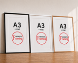 Premium Box Picture Frame for A3 Artwork with Matboard