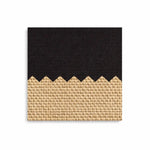 Rectangular mat with black top and beige bottom on a white background