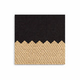 Rectangular mat with black top and beige bottom on a white background