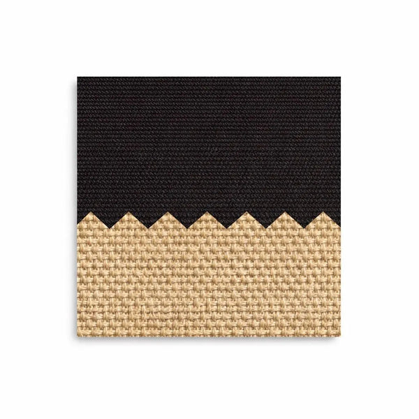 Rectangular mat with black top and beige bottom on a white background