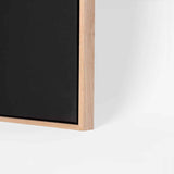 Custom Size Stretched Cotton Blank Canvas With Lower Profile Floating Frame (35mm) Natural Oak