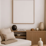 blank canvas floating frame on wall illustration