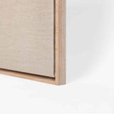 Custom Size Stretched Blank Primed Linen Canvas With Lower Profile Floating Frame (35mm) Natural Oak