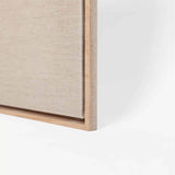 Custom Size Stretched Blank Primed Linen Canvas With Lower Profile Floating Frame (35mm) Natural Oak