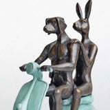 They Rode To Save Wildlife (Bronze Sculpture, miniature) - Green